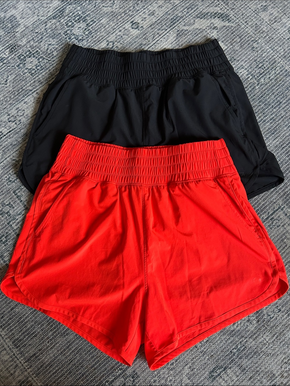 2 GapFit Tall Small High Rise Running Shorts Orange & Black